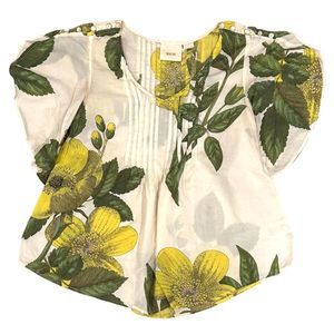 Maeve Anthropologie Floral Print Flutter Sleeve Top Women's Size 2